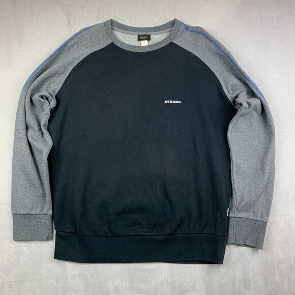 Diesel Other - Diesel Loungewear Mens Sweater XL Black Gray Colorblock Crewneck Long Sleeve
